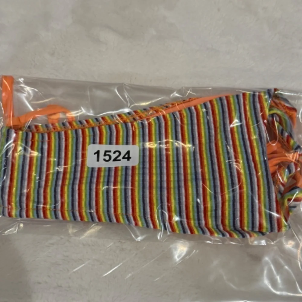 New! Frankies Bikinis Divine Striped Skimpy Bottom in Hawaiian Sky 31524